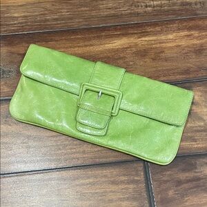 HOBO Lime Green Buckle Clutch